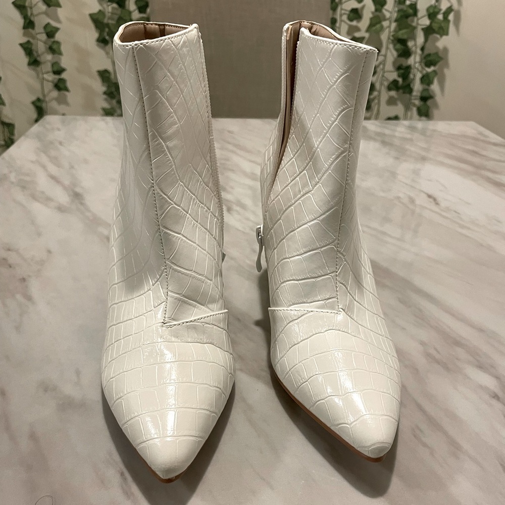 White booties never been worn